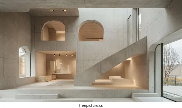 Modern Concrete Architecture Interior Design