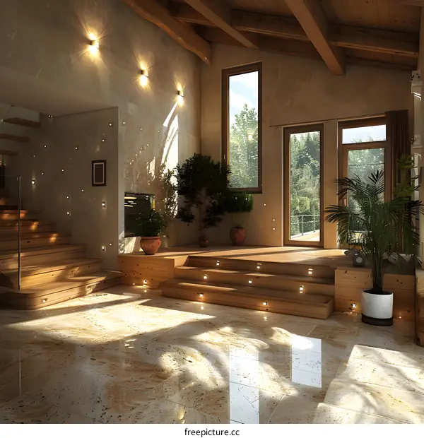 Stairway to the living room