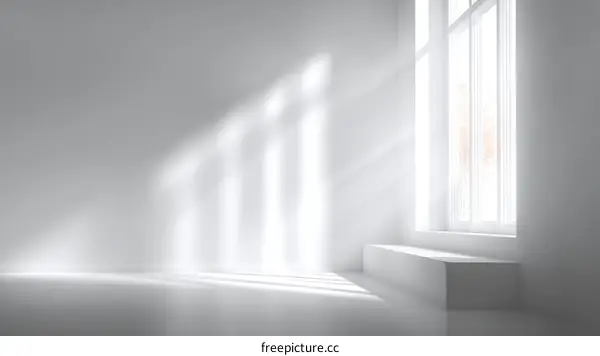 Modern Minimalist Studio Interior with Sunlight