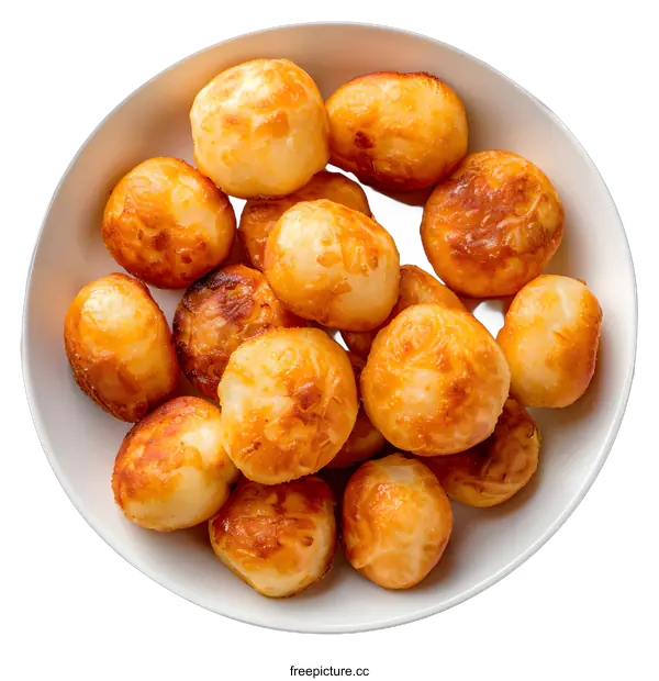 [Transparent Background PNG]Bowl of Fried Dough Balls