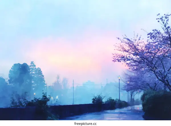 Pastel Sakura Blossoms at Dawn