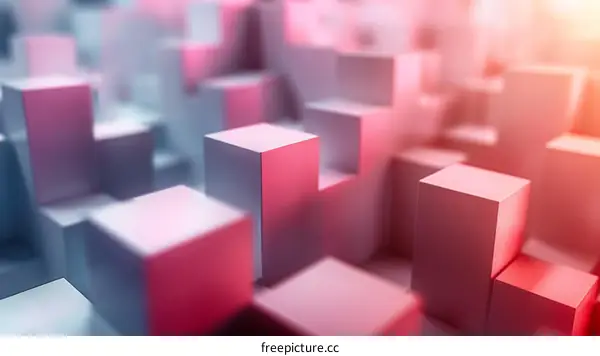 Pink and Gray 3D Cubes