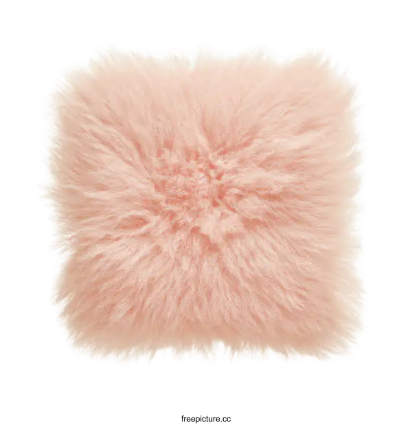 [Transparent Background PNG]Soft Fluffy Pink Sheepskin Throw Pillow