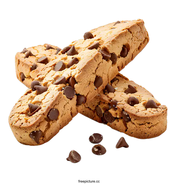 [Transparent Background PNG]Two chocolate chip cookies on a white background