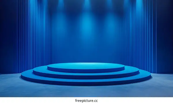 Modern Blue Stage Platform Product Presentation