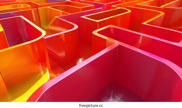 Abstract Red Yellow Orange Color Geometric Shapes Pattern Background