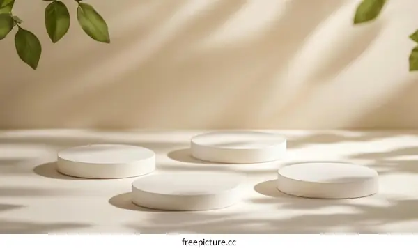 Elegant Minimalist White Pedestals Natural Light