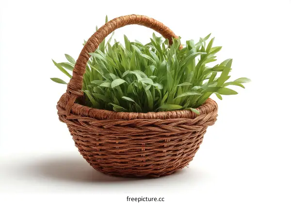 Wicker Basket with Fresh Greenery