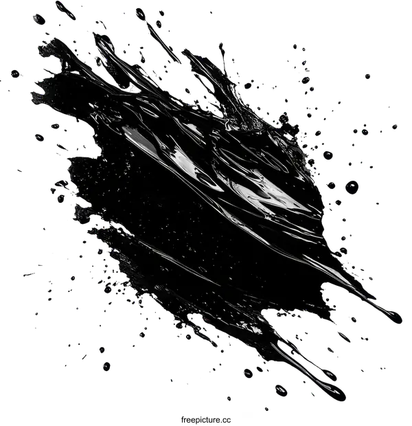 [Transparent Background PNG]Abstract Black Ink Splash Pattern Design