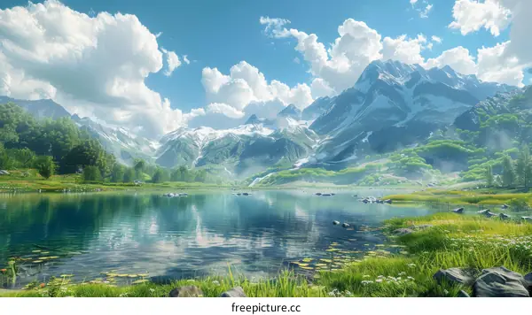 Majestic Mountain Lake Scenery