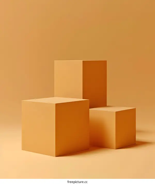 Abstract Minimalist 3D Rendered Cube Display Stand
