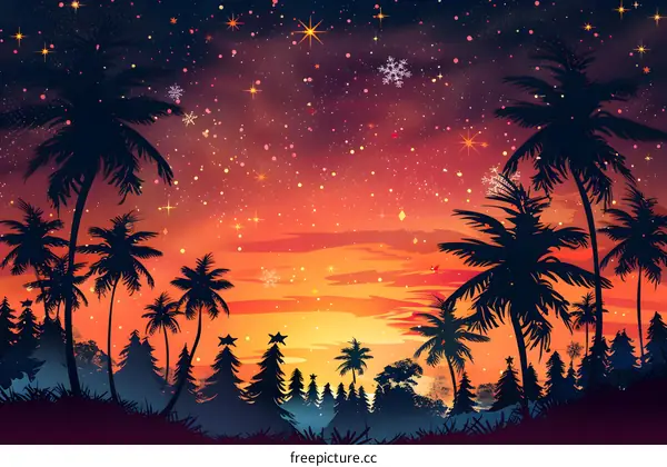 Christmas palm trees