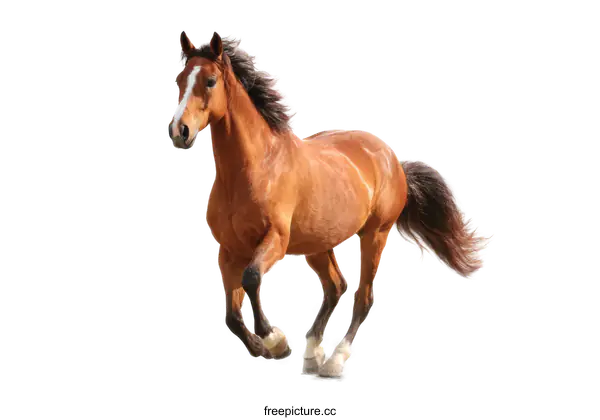[Transparent Background PNG]Running Horse on a White Background
