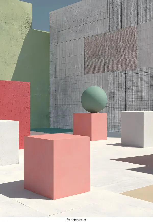 Abstract Geometric Shapes Minimalist Background