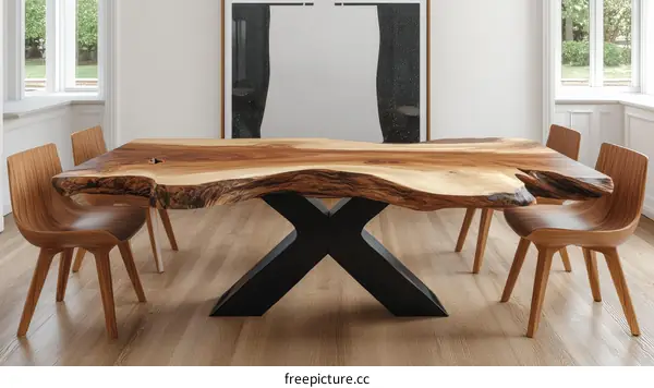 Modern Wooden Dining Table with Unique Design