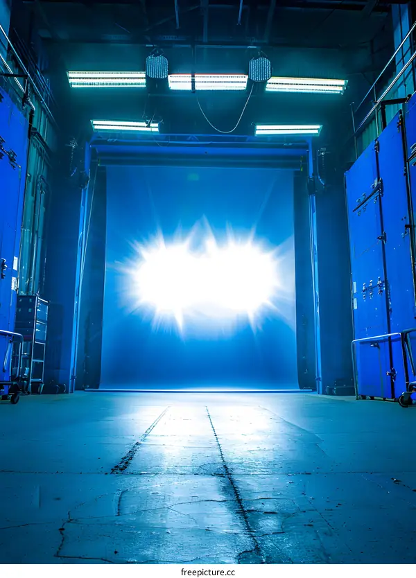 Blue Screen Studio Backdrop With Lights