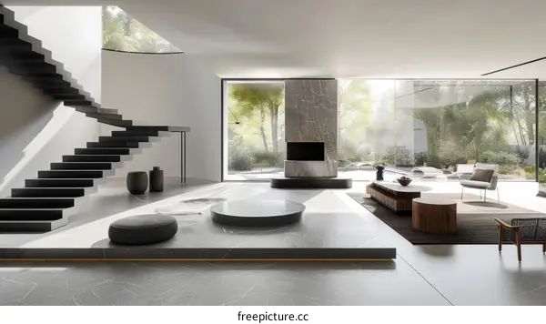 Luxurious modern minimalist villa interior