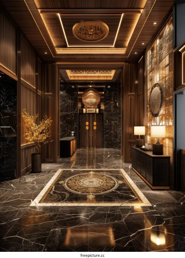 Luxurious Hotel Lobby: An Oasis of Opulence and Comfort