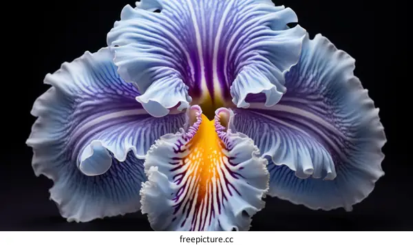 Vibrant Blue and Purple Iris in Full Bloom