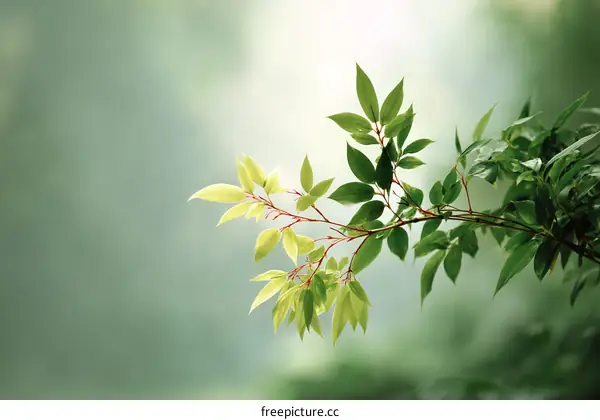 Natures Gentle Embrace Fresh Green Leaves