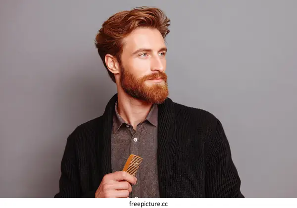 Stylish Man with a Reddish Brown Beard and Hair
