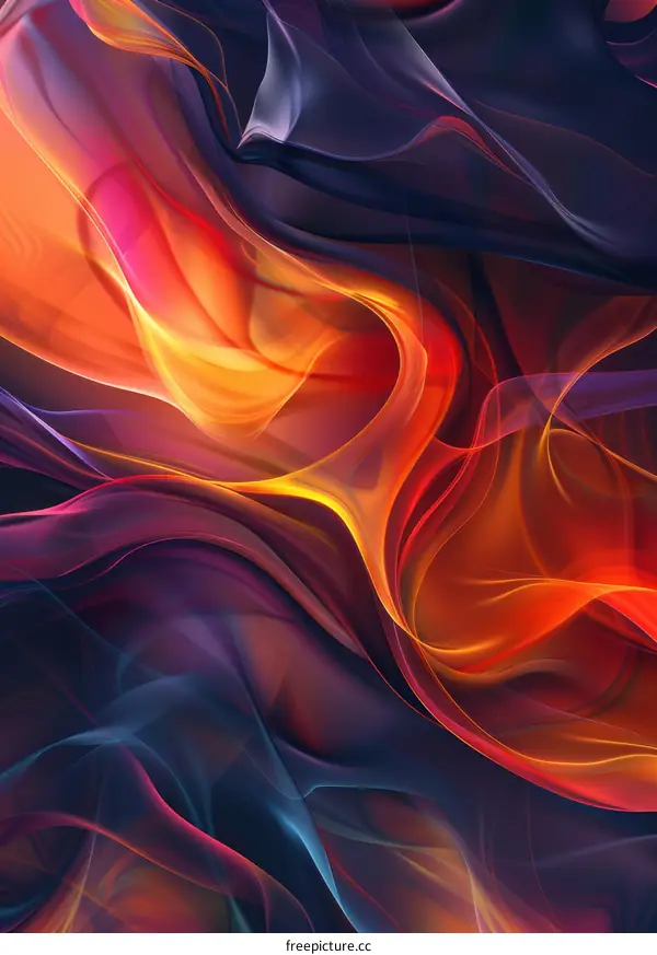 Abstract Colorful Flowing Lines Design