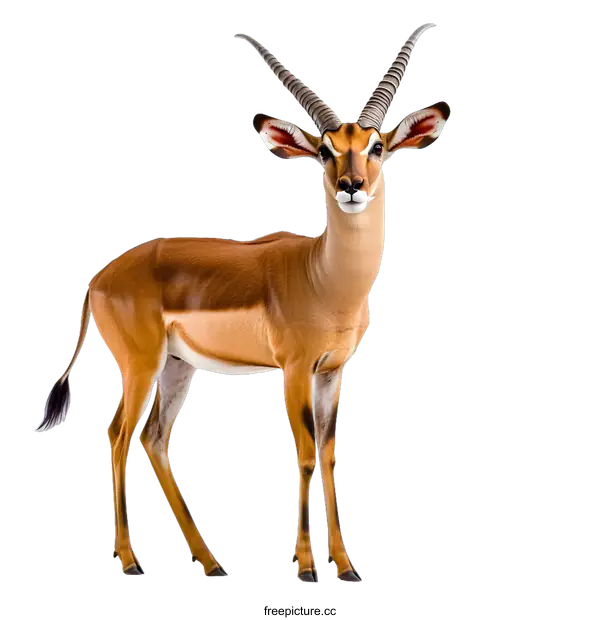 [Transparent Background PNG]Blackbuck Antelope Standing on White Background