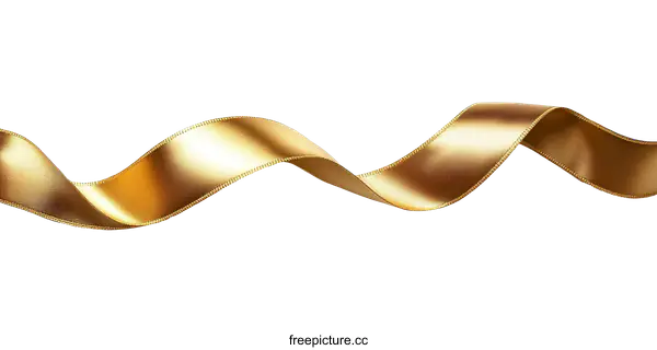 [Transparent Background PNG]Golden Ribbon Elegance and Luxury