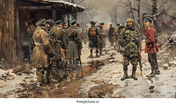 Russian soldiers in the First World War