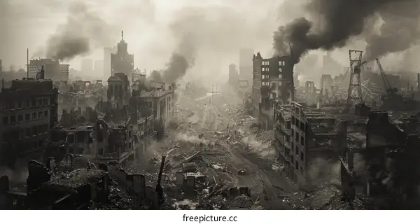 Ruins of a City after a Nuclear War