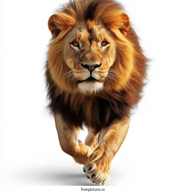Powerful Running Lion Illustration