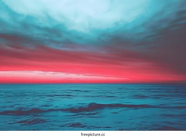 Ocean Sunset with Colorful Sky