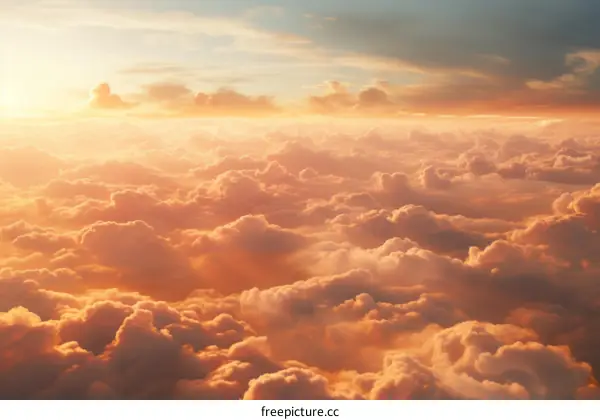 Sunrise glow over the cloudscape