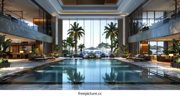 Indoor luxury swimming pool