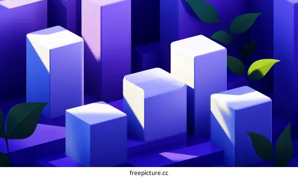 Abstract Geometric Cubes with Sunlight