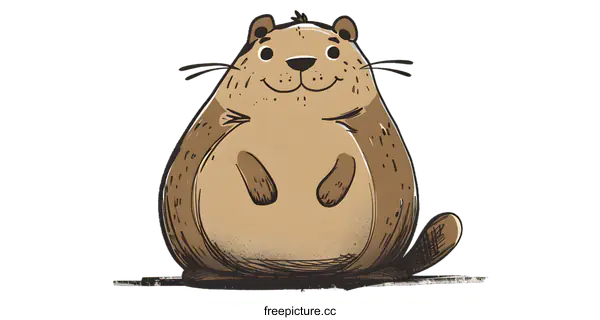 [Transparent Background PNG]Cute Cartoon Groundhog Illustration