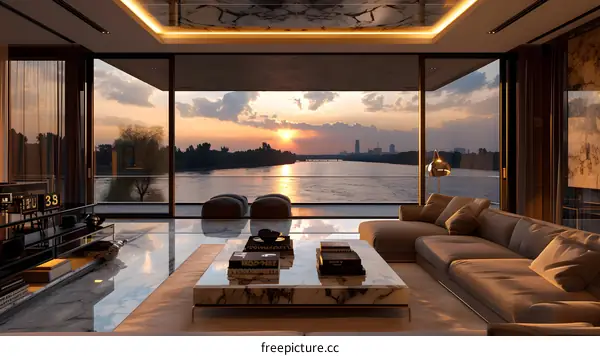 sunset living room interior design