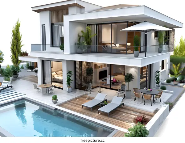 Modern house with swimming pool