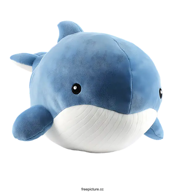 [Transparent Background PNG]Cute Blue Whale Plush Toy