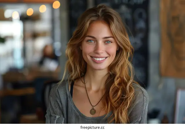 portrait of a beautiful young woman smiling