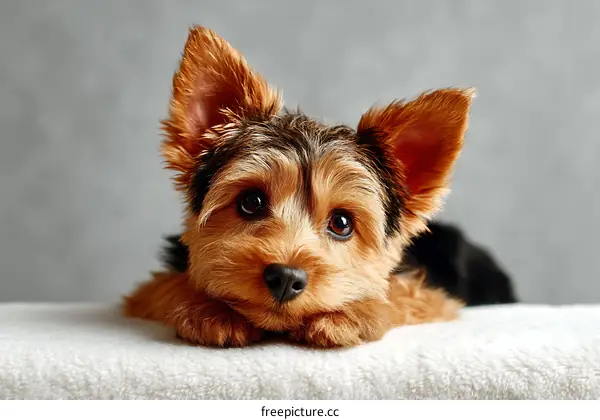 Adorable Yorkshire Terrier Puppy Portrait