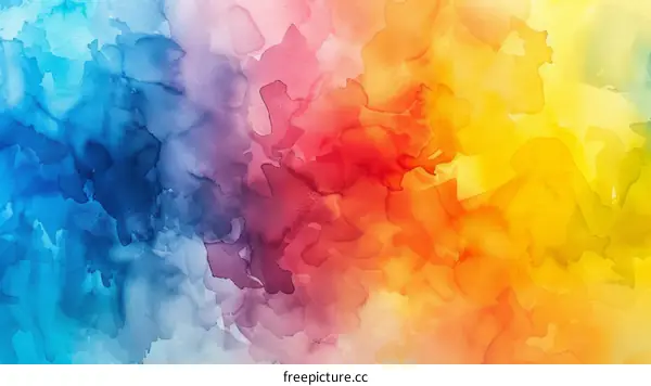 Vibrant Abstract Watercolor Rainbow