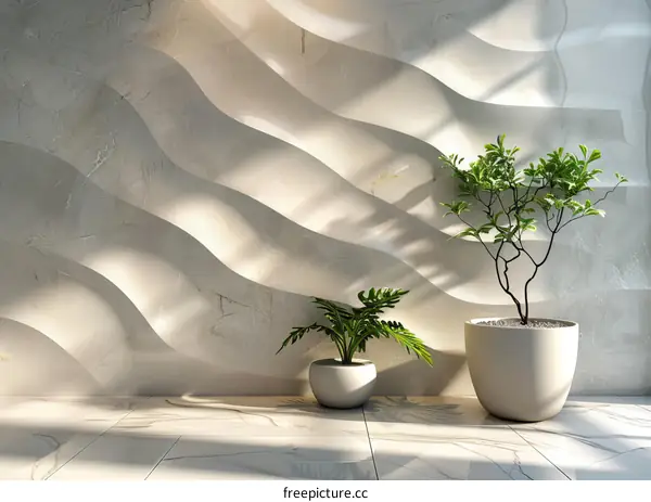 Modern interior design with plants