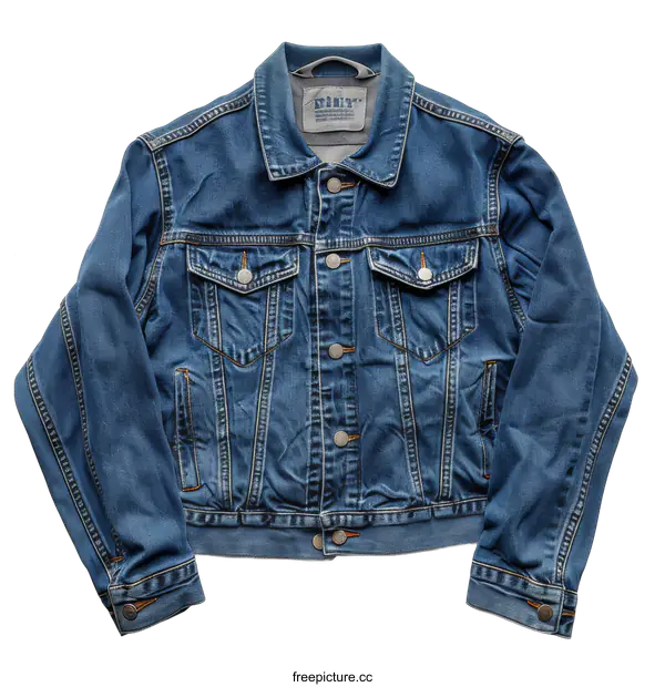 [Transparent Background PNG]Blue Denim Jacket on transparent background