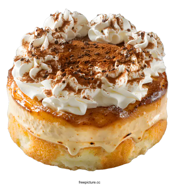 [Transparent Background PNG]A delicious cake with cream and chocolate