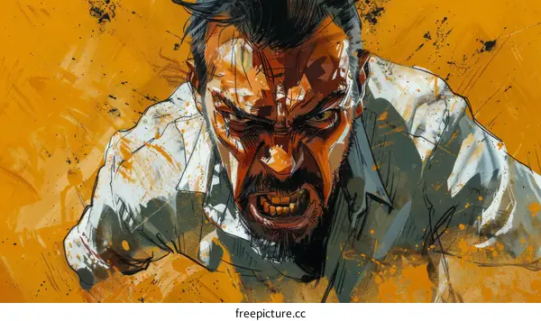 portrait of an angry man