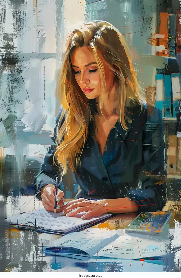 businesswoman signing contract