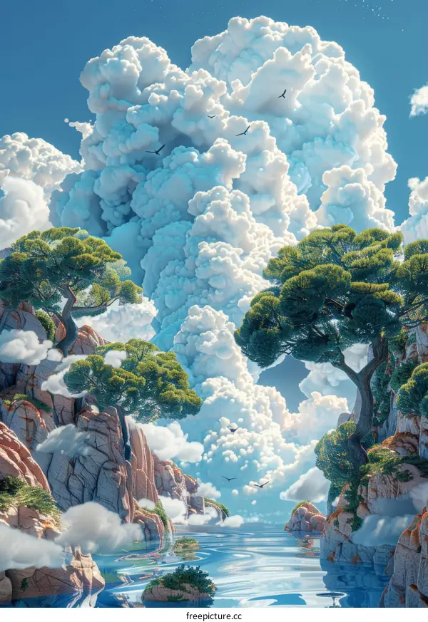 River Cuts Through Majestic Cliffs