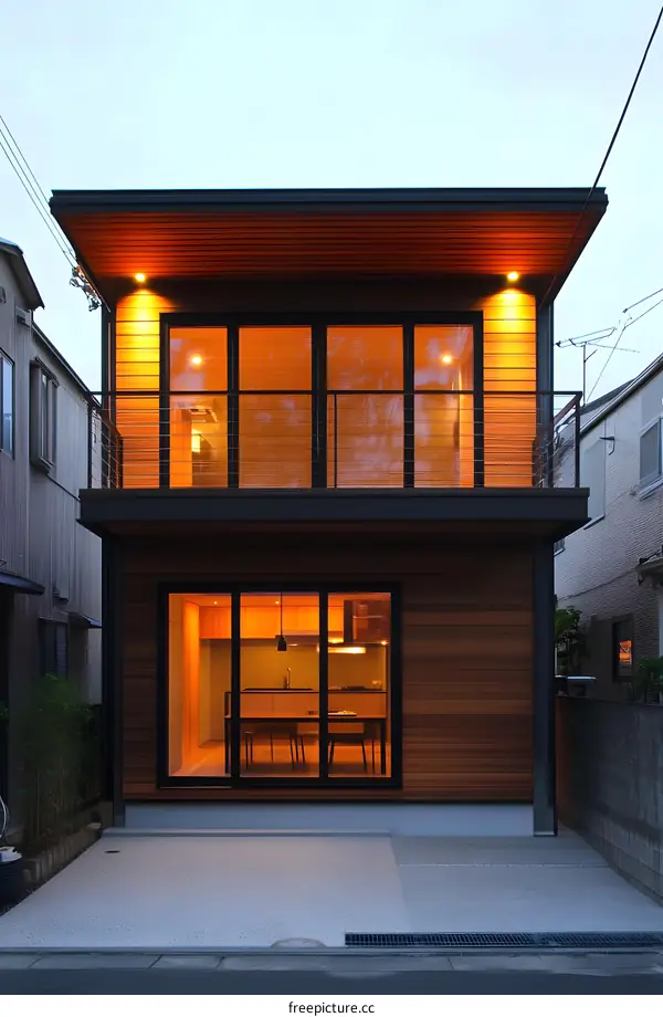 Modern Two Story House With Wooden Siding