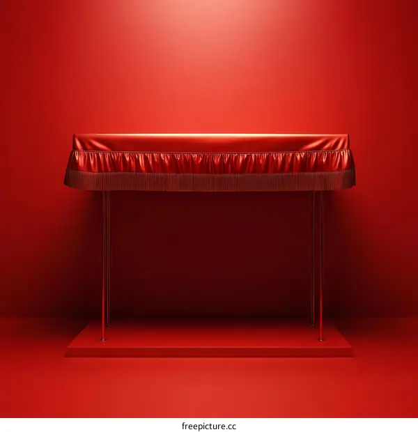 Red Velvet Canopy Display Stage